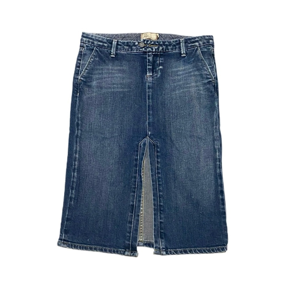 Paige Denim Women’s Blue Jean Denim Slit Open Mid Length Skirt Sz 27